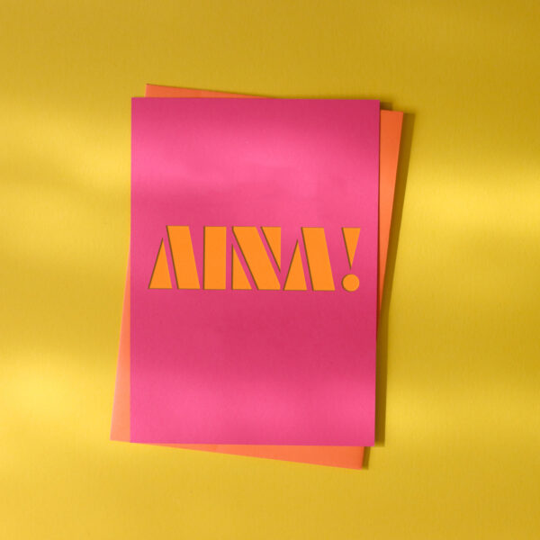 Cutkaart wenskaart uit Colorplan Hot Pink