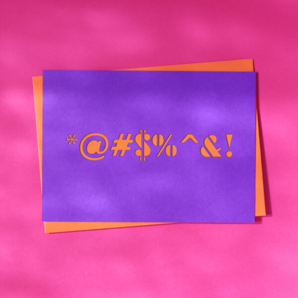 Cutkaart wenskaart uit Colorplan Purple