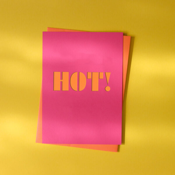 Cutkaart wenskaart uit Colorplan Hot Pink