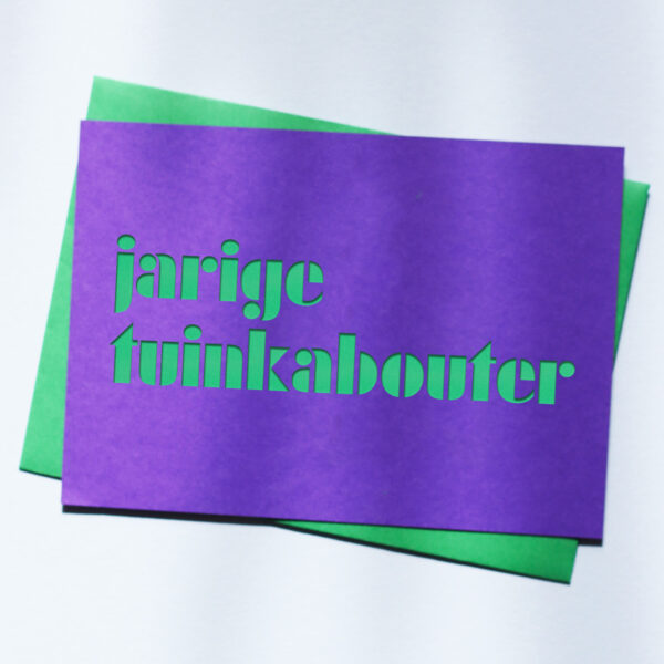 Cutkaart wenskaart uit Colorplan Purple