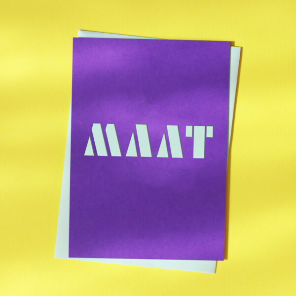 Cutkaart wenskaart uit Colorplan Purple