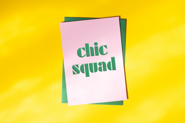 cutkaart wenskaart chic squad colorplan candy pink