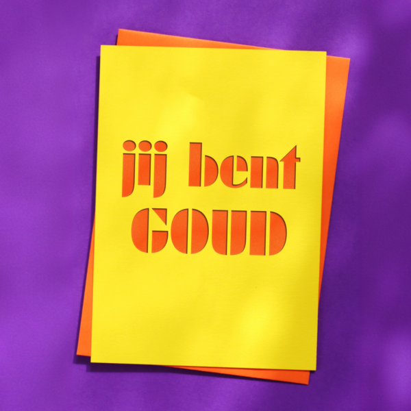 cutkaart wenskaart jij bent goud colorplan factory yellow