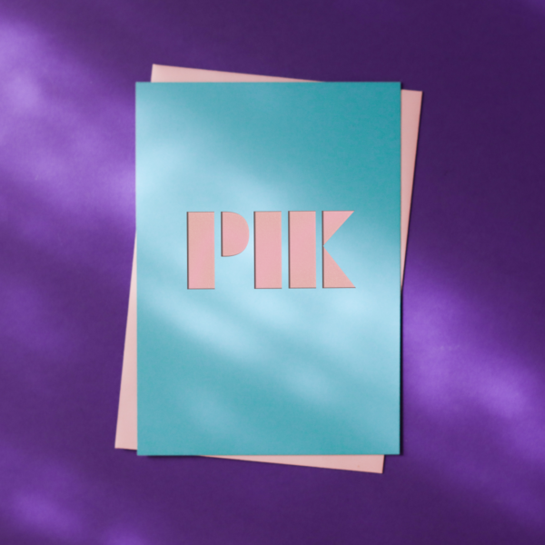 Cutkaart wenskaart uit Colorplan Turquoise