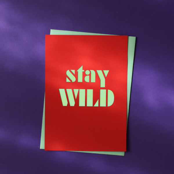 cutkaart wenskaart stay wild colorplan bright red