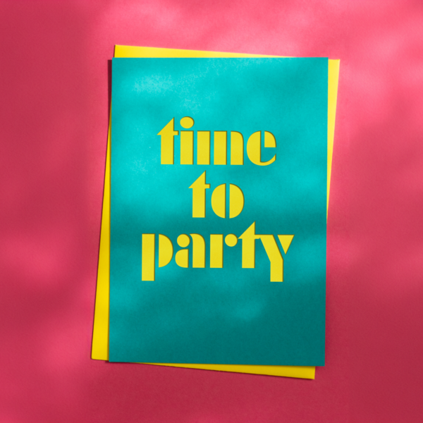 cutkaart wenskaart verjaardag party colorplan turquoise