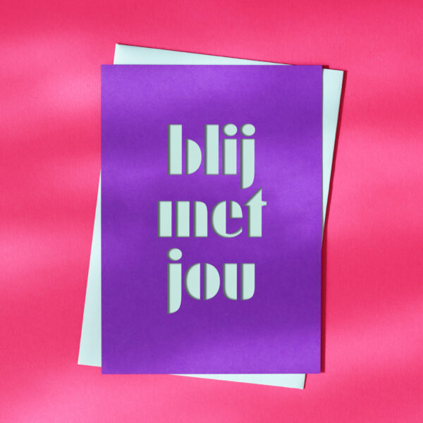 cutkaart wenskaart bedankt blij met jou colorplan purple