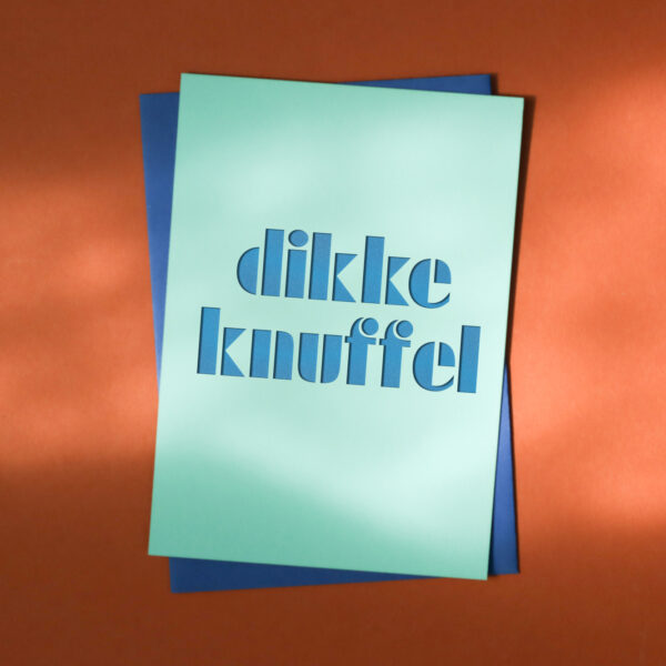 cutkaart wenskaart bedankt dikke knuffel colorplan park green