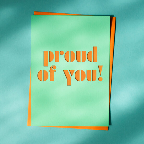 cutkaart wenskaart geslaagd proud of you colorplan park green