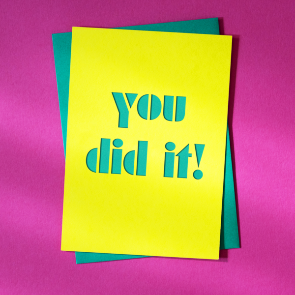 cutkaart wenskaart geslaagd you did it colorplan factory yellow