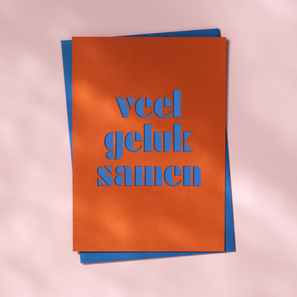 cutkaart wenskaart trouwen veel geluk samen colorplan rust